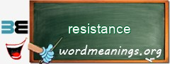 WordMeaning blackboard for resistance